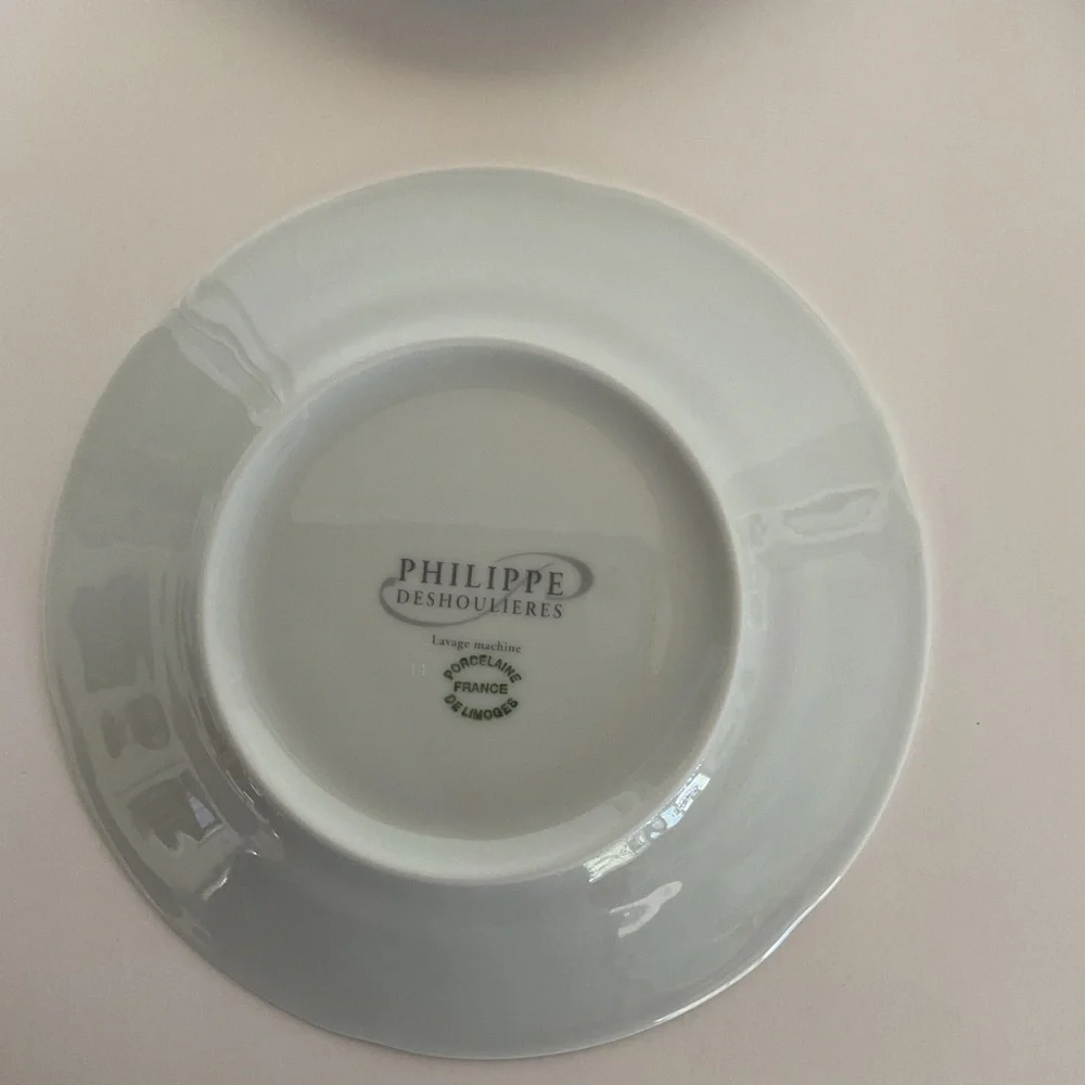Limoges France set of Philippe Deshoulières Merchants Row Cocktail Plates NWT